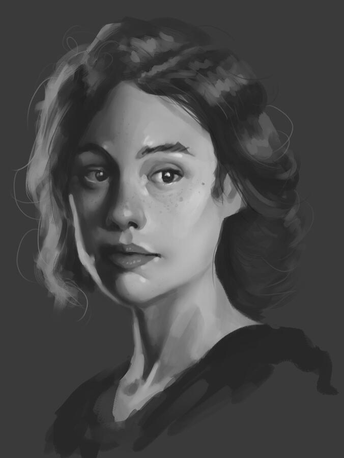 Portrait study sketch from picture, 2024