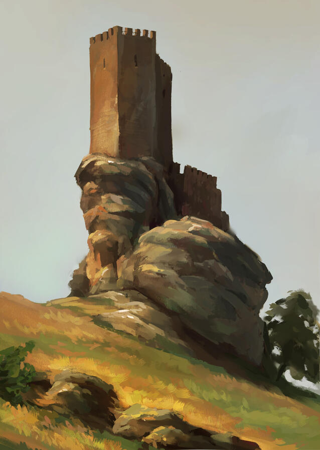 Landscape study sketch from picture, 2024