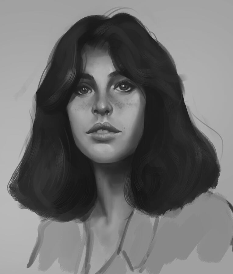 Portrait study sketch from picture, 2024