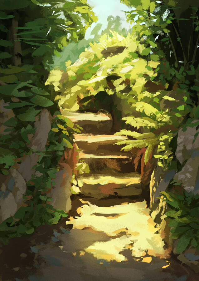 Landscape study sketch from picture, 2024