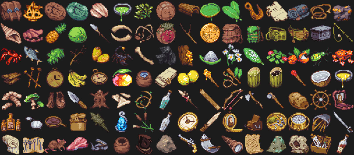 Variety of survival themed icons