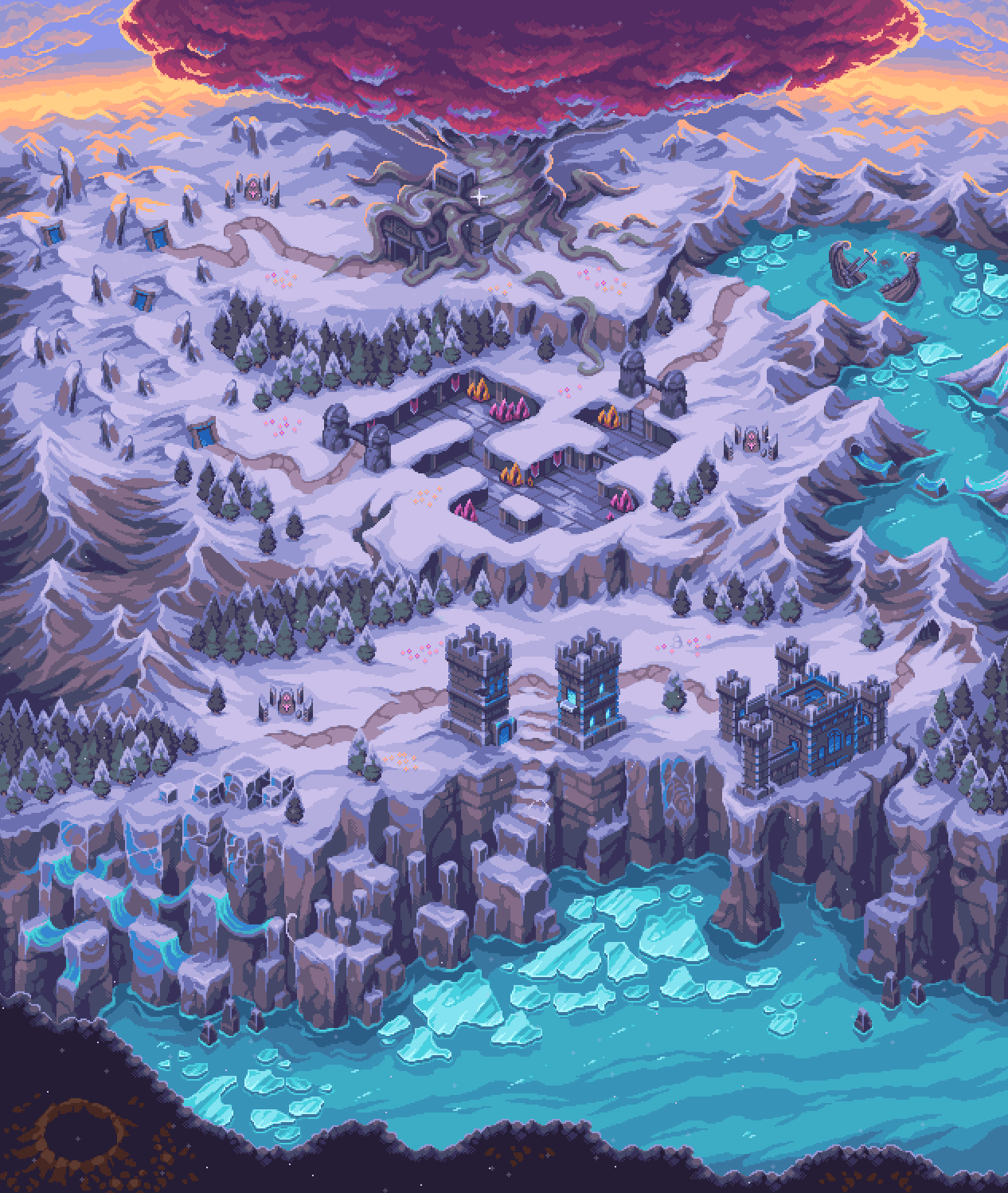 Winter area world map